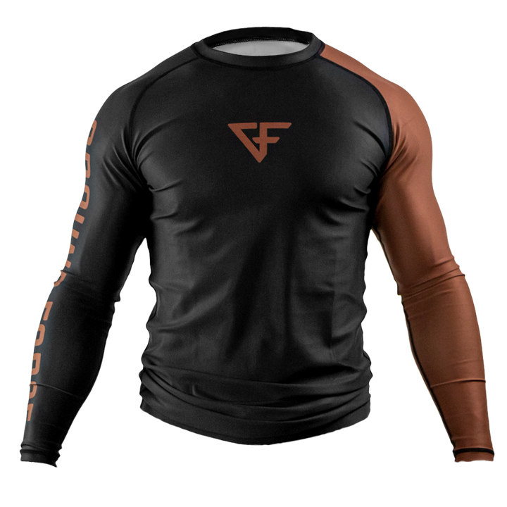 Rank Rash Guard Long Sleeve Brown