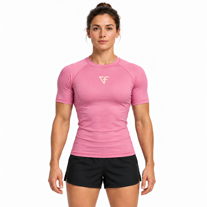 Bamboo Rashguard – Short Sleeve – Bloom Pink